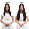REECHO 24 Straight Long 4 PCS Set Thick Clip in on Hair Extensions Natural Black