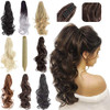 FELENDY Ponytail Extension Claw 18 20 Curly Wavy Straight Clip in Hairpiece One Piece A Jaw Long Pony Tails for Women Da