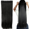 Snoilite Elegant 3076cm Longest Straight Natural Black 34 Full Head One Piece 5 Clips Clip in Hair Extensions