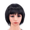 SWACC 10 Inch Short Straight Bob Wig with Bangs Synthetic Colorful Cosplay Daily Party Flapper Wig for Women with Wig Ca