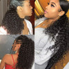 Kinky Curly Human Hair Ponytail with Wrap Drawstring 3C Brazilian Hair Natural Color Afro Kinky Curly Hair Piece Pony Wi
