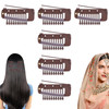 6pcs Wig Clips with Safety Pin Stainless Steel Hidden Dupatta Setting Clips to Secure Wig no Sew Chunni Grip Clips in fo