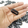 TIHOOD 100PCS Snap Clips for Hair Extensions Weaves Ushape Metallic Wig Clips With Silicon Rubber Small Size Black