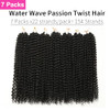 Ubeleco 7 Packs Passion Twist Hair 18 Inch 154 Strands Water Wave Crochet Hair for Black Women Long Bohemian Curly Braid