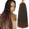 Ubeleco 18 Inch Passion Twist Hair Water Wave Crochet Hair for Women Ombre Brown Passion Twist Crochet Hair 6 Packs Long