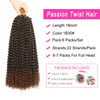 Ubeleco 18 Inch Passion Twist Hair Water Wave Crochet Hair for Women Ombre Brown Passion Twist Crochet Hair 6 Packs Long