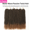 Passion Twist Hair18 Inch Passion Twist Crochet Hair for Women 6 Packs Ombre Blonde Water Wave Crochet Hair Long Bohemia