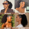 Afro Puff Drawstring Ponytail Human Hair Bun For Black Women 150 Density 10A Brazilian Virgin Human Hair Afro Kinky Curl