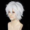 Alacos Women Men Short Fluffy Straight Hair Wigs Silver White Size One Size