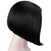 Onedor 11 Short Straight Middle Part Synthetic Heat Resistant Bob Wigs Full Head Hair Wigs for Women Girls 1B Off Black