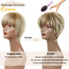 QUEENTAS Pixie Layered Short Blonde Wigs for White Women Black Women Synthetic Hair Blonde Mixed Brown