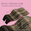 Moresoo Tape in Hair Extensions Human Hair Ombre Tape in Extensions Real Human Hair Balayage Off Black to Brown Mix with