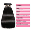 Beauhair Straight 3 Bundles with Closure Virgin Hair Free Part 14 16 18 with 14inch 100 Unprocessed Remy Brazilian Human