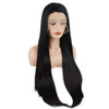 Meiyite Hair Straight Super Long 28inch Dark Brown Heavy Density Realistic Synthetic Lace Front Wigs