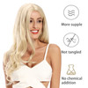 JIASLY Blonde Wig Curly Wavy Synthetic Blonde Wigs for Women 24inch Long Heat Resistant Wig Platinum Blonde Wigs