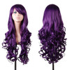 EmaxDesign Wigs 32 inch Wavy Curly Cosplay Wig With Wig Cap and Comb Dark Purple