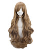 FWHWJ Women Anime Cosplay Wigs Light Brown 29in Length Long Wavy Curly Synthetic Hair Wig For Halloween Christmas