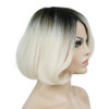 Aimole Bride Wig Short Ombre White Straight Wigs Halloween Costume Cosplay Party Flapper Synthetic Women Hair 8