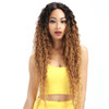 Joedir Lace Front Wigs Ombre Blonde 28 Long Small Curly Wavy Synthetic Wigs For Black Women 130 Density WigsOmbre Gold C