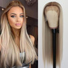TaBeWay Ombre Blonde Synthetic Lace Front Wig Long Straight Glueless with Baby Hair Heat Resistant Free Part Blonde Lace