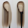 TaBeWay Ombre Blonde Synthetic Lace Front Wig Long Straight Glueless with Baby Hair Heat Resistant Free Part Blonde Lace