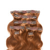 viviaBella Body Wave Clip in Human Hair Extensions Copper Red 16 Inches 120 Gram Human Hair human hair clip in extension