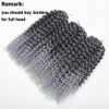 Sharopul Kinky Curl Short Hair Style 8Inch Afro Kinky Twist Hair 3little pcs silver gray color Soft Synthetic Crochet Br