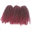 3pcspack bob Kinky Curl 8 Inch Afro Kinky Twist Hair Burg color Soft Synthetic Crochet Braiding Hair Extention 1BBURG