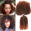 Crochet Hair Short Style Kinky Curly Ombre Color 8Inch 3 little pcspack 60roots 110gram Afro Marley Kinky Twist Hair Syn
