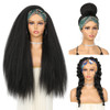 WIGNEE 26 Inches Kinky Straight Headband Wig for Women Yaki Straight Wigs with Black Headband Kinky Afro Wigs For Black