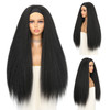 WIGNEE 26 Inches Kinky Straight Headband Wig for Women Yaki Straight Wigs with Black Headband Kinky Afro Wigs For Black
