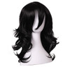 ColorGround Medium Long Wavy Anime Cosplay Wig for Men Black Wavy