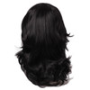 ColorGround Medium Long Wavy Anime Cosplay Wig for Men Black Wavy