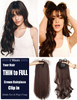 LesafeV 50cm Long Seamless Nature Look Clip in Hairpiece with SideFringe Extension Forehead Topper for Women with Thinni