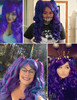 ColorGround Long Curly Cosplay Wig with 2 PonytailsBluePurple