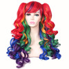 ColorGround Long Curly Cosplay Wig with 2 PonytailsRainbow Color