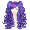 ColorGround Long Curly Cosplay Wig with 2 PonytailsDark BlueDark Purple