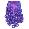ColorGround Long Curly Cosplay Wig with 2 PonytailsDark BlueDark Purple