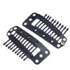 SWACC 100 Pcs U Shape Metailic Snap Clips ins for Hair Extension Hairpiece DIY SnapComb Wig Clips with Rubber Black 10Te