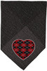 Mirage Pet Products Argyle Heart Red Screen Print Bandana for Pets, Large, Black