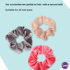 Goody Velvet Hair Scrunchies 3 Count Assorted Colors Style with Ease and Keep Your Hairstyles Secure PainFree Styling Ac