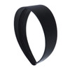 Motique Accessories Black 2 Inch Wide Satin Hard Headband with No Teeth Head band for Women and Girls