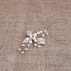 Ammei Headpiece Gold Wedding Headpieces For Bride Handmade Leaves Design Bridal Hair Pins with Rhinestones and Pearls Se