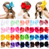 DEEKA 20 PCS Multicolored 4 Handmade Grosgrain Ribbon Hair Bow Alligator Clips Hair Accessories for Little Girls