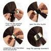 AUEAR Brushed Metal Expandable Hair Cuff Ponytail Holder Elastic Tie for Women Girls Rings Set 4 Pack Style 1