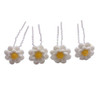 canjoyn 20 Pcs Pearl Rhinestone Gem U Hair Pin Crystal Flower U Shaped Hair Pins Prom Hair Clips Bun Hair Pins Bride Hea