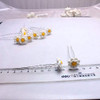 canjoyn 20 Pcs Pearl Rhinestone Gem U Hair Pin Crystal Flower U Shaped Hair Pins Prom Hair Clips Bun Hair Pins Bride Hea