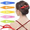 RC ROCHE ORNAMENT 6 Pcs Womens Thin Curved Eyelet Side Slide No Slip Hair Clip Comfortable French Concord Duck Bill Pin