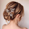 Unicra Bride Wedding Crystal Hair Pins Flower Bridal Hair Pieces Wedding Hair Accessories for Women and Girls Pack of 3