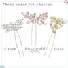 Unicra Bride Wedding Crystal Hair Pins Flower Bridal Hair Pieces Wedding Hair Accessories for Women and Girls Pack of 3